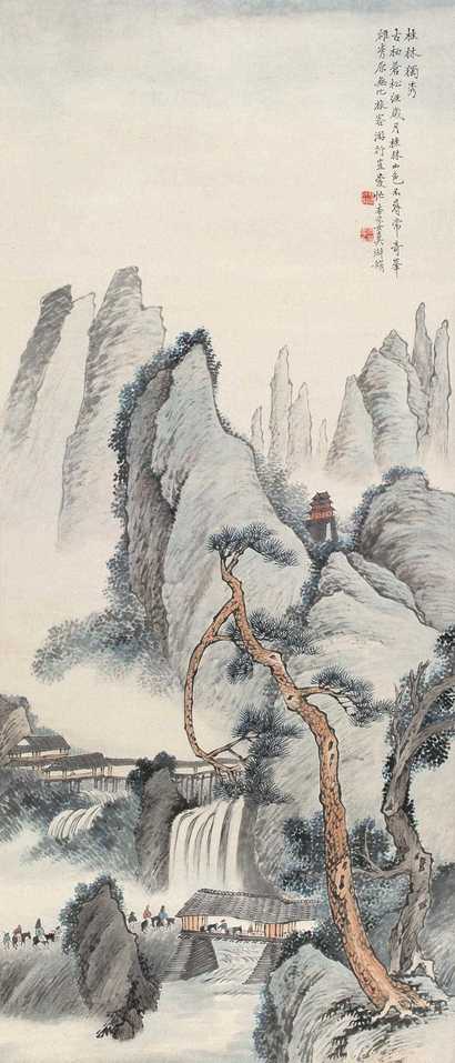 吴淑娟 近代 桂林独秀 立轴